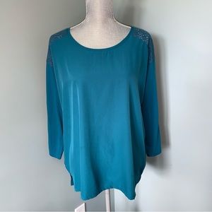 VAN HEUSEN Turquoise blouse office wear women’s size XL long sleeve